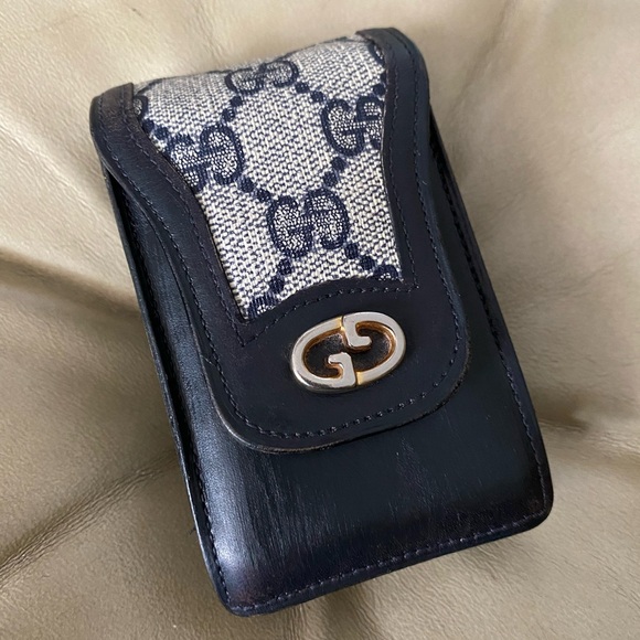 Vintage Gucci Cigarette Case Mini Wallet Snap Pouch GG - Picture 1 of 16